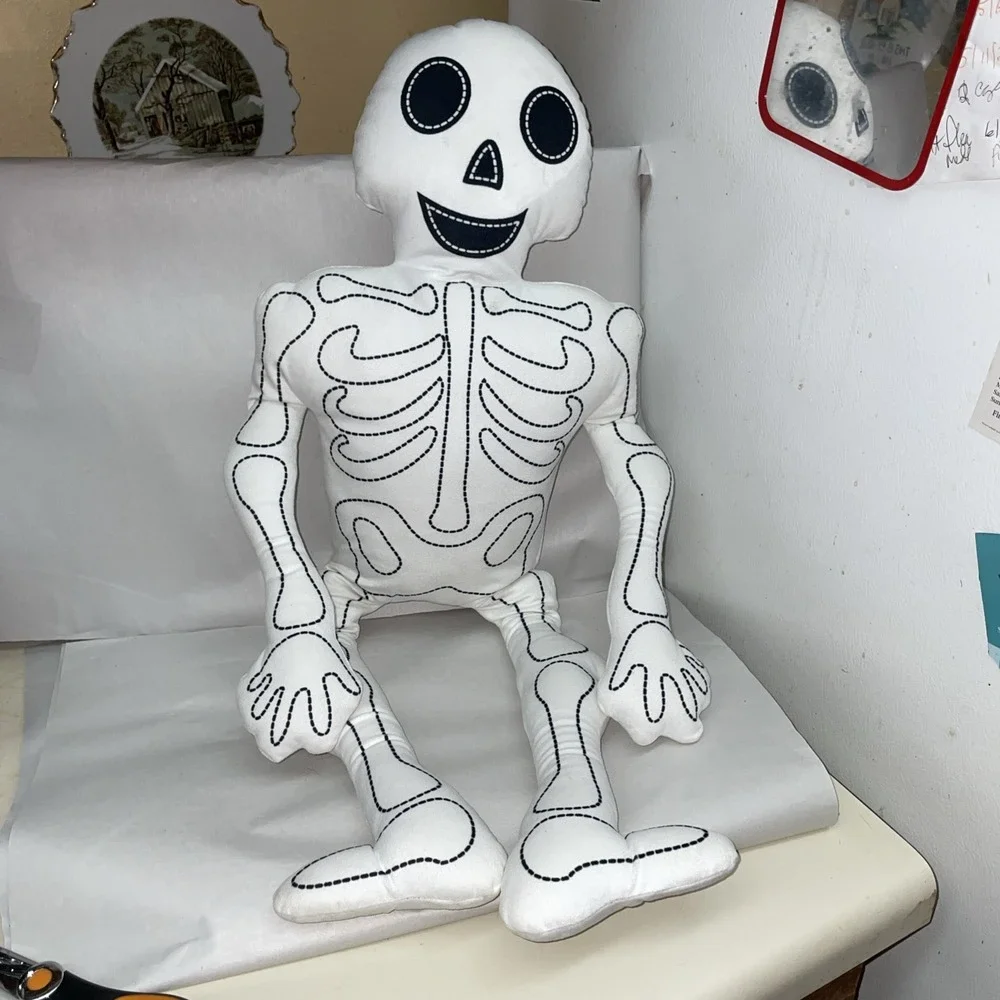 Halloween Large Skeleton Pillow and Trick Or Treat Throw Pillow Holiday Decor